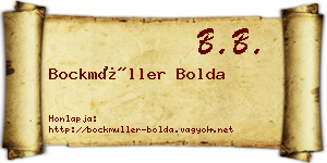 Bockmüller Bolda névjegykártya
